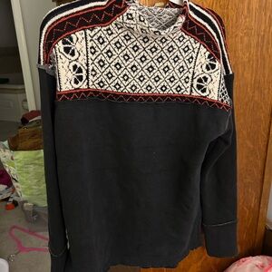 Free People Blue mock neck Sweatshirt Large like new wool
